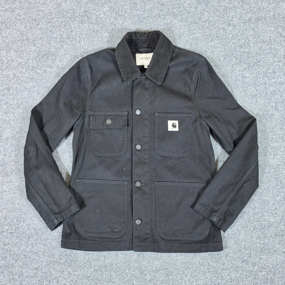 Carhartt WIP Michigan Jacket Corduroy Collar Black Chore Womens Size Medium